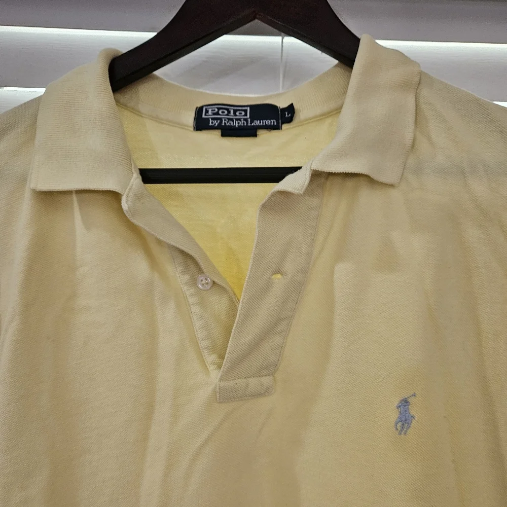 Polo By Ralph Lauren Yellow Mens Spring Golf Preppy Polo Sz Lg